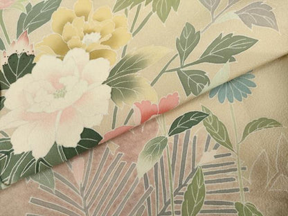 平和屋着物●訪問着　友禅　作家物　浜松文　丹後ちりめん　仮絵羽　正絹　逸品　未使用　AABJ6651cs