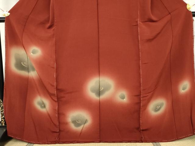 平和屋着物●訪問着　舞梅文　暈し染め　金彩　鬼しぼ縮緬　浜ちりめん　仮絵羽　正絹　逸品　未使用　AABJ6653cs