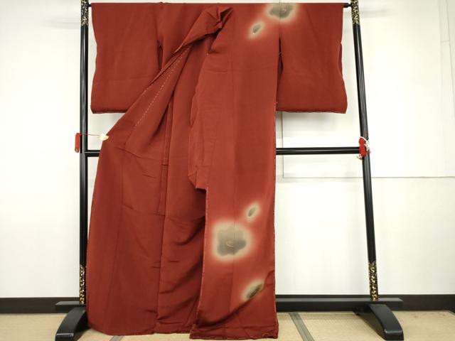 平和屋着物●訪問着　舞梅文　暈し染め　金彩　鬼しぼ縮緬　浜ちりめん　仮絵羽　正絹　逸品　未使用　AABJ6653cs