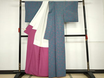 平和屋着物●上質な小紋　花鼓文　正絹　逸品　AABJ6658cs