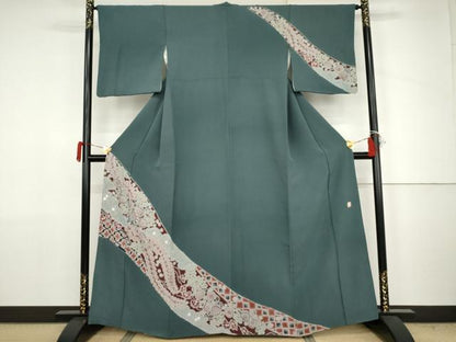 平和屋着物●十日町　名門　滝泰謹製　訪問着　辻が花　絞り　正絹　逸品　AABJ6660cs