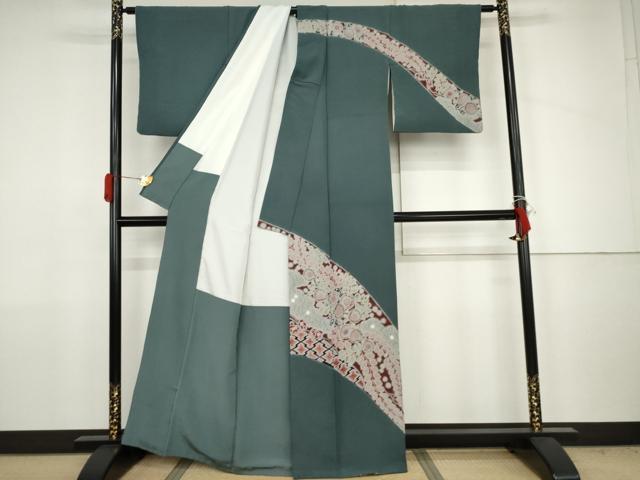 平和屋着物●十日町　名門　滝泰謹製　訪問着　辻が花　絞り　正絹　逸品　AABJ6660cs