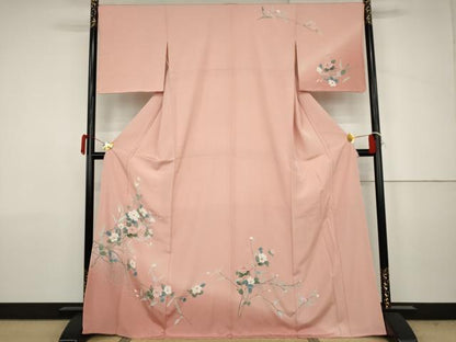平和屋着物●訪問着　友禅　枝花文　暈し染め　正絹　逸品　未使用　AABJ6664cs
