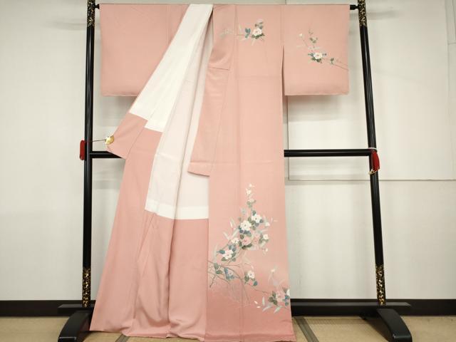 平和屋着物●訪問着　友禅　枝花文　暈し染め　正絹　逸品　未使用　AABJ6664cs