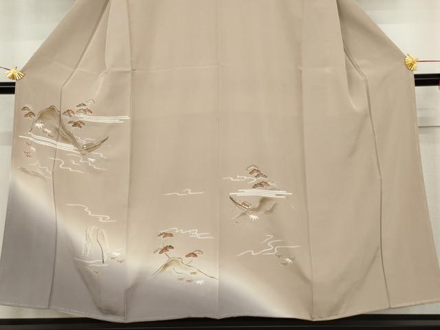 平和屋着物●訪問着　浜松風景笹舟文　暈し染め　金彩　正絹　逸品　AABJ6665cs