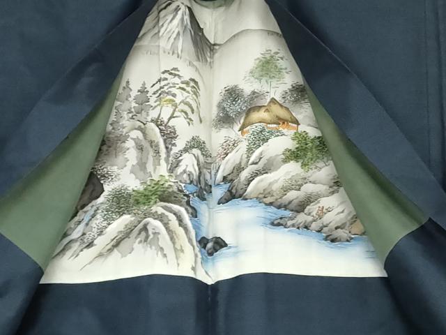 平和屋着物●男性　本場村山大島紬　アンサンブル　亀甲絣　大室織物謹製　証紙付き　正絹　逸品　AABJ6667cs
