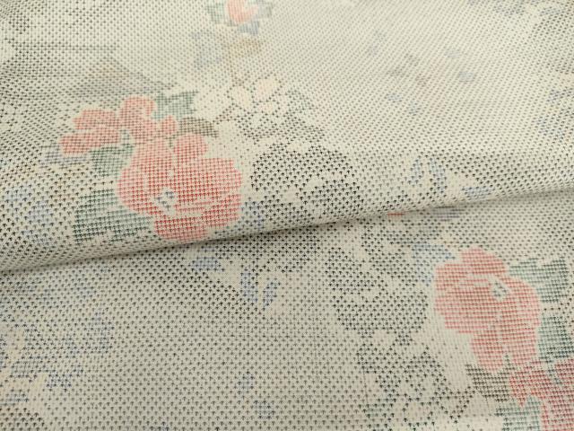 平和屋着物●本場大島紬　白大島　カタス9マルキ　風景草花文　正絹　逸品　未使用　AABJ6670cs