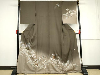 平和屋着物●訪問着　作家物　手描き　人物花楽器文　暈し染め　正絹　逸品　AABJ6678cs