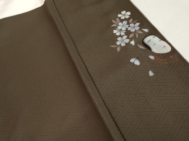 平和屋着物●訪問着　作家物　手描き　人物花楽器文　暈し染め　正絹　逸品　AABJ6678cs