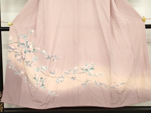 平和屋着物●訪問着　友禅　枝花文　暈し染め　正絹　逸品　AABJ6682cs