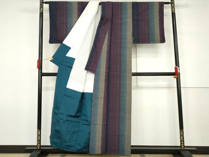 平和屋着物●上質な紬　間道　正絹　逸品　未使用　AABJ6683cs