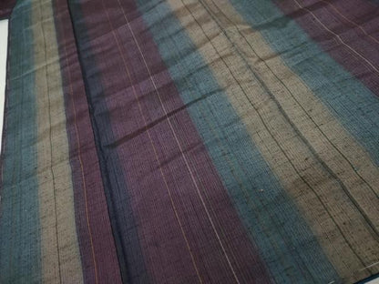 平和屋着物●上質な紬　間道　正絹　逸品　未使用　AABJ6683cs