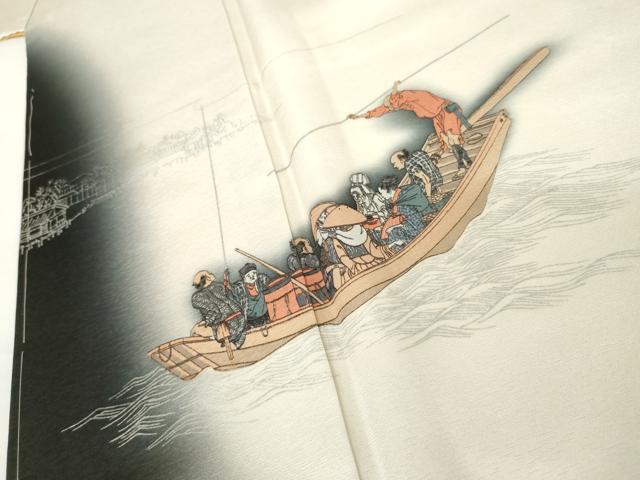 平和屋着物●色留訪問着　作家物　画狂人北斎筆　暈し染め　正絹　逸品　AABJ6684cs