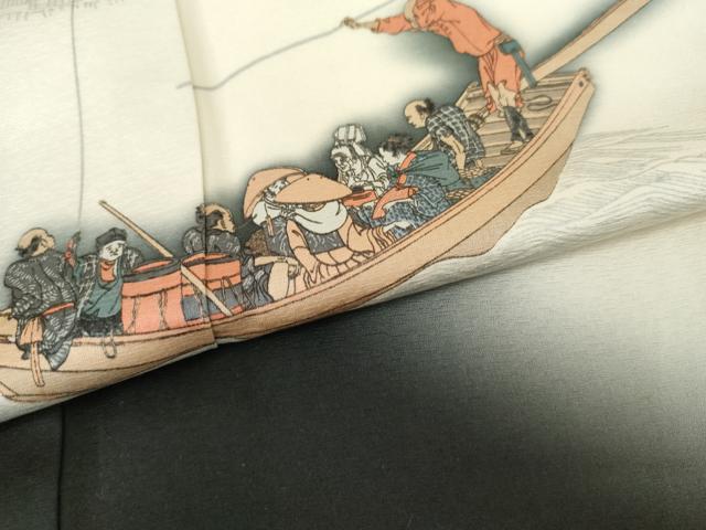 平和屋着物●色留訪問着　作家物　画狂人北斎筆　暈し染め　正絹　逸品　AABJ6684cs