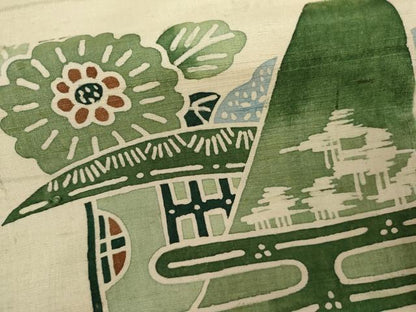 平和屋着物●訪問着　紬地　重ね山松竹梅文　正絹　逸品　AABJ6685cs