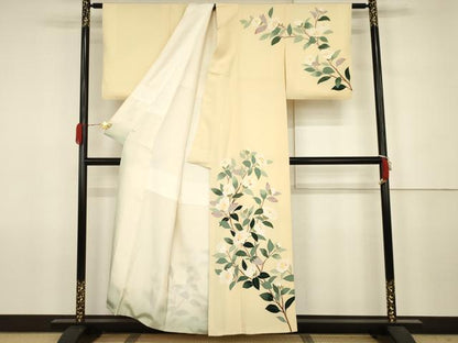 平和屋着物●本加賀友禅作家　成竹登茂男　訪問着　枝花文　椿　東武百貨店扱い　正絹　逸品　AABJ6695cs