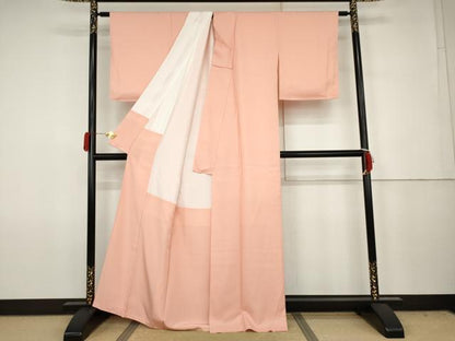 平和屋着物●上質な色無地　紋意匠　虹色　正絹　逸品　AABJ6696cs