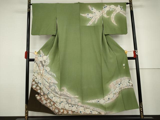 平和屋着物●訪問着　作家物　辻が花　絞り　暈し染め　正絹　逸品　AABJ6697cs