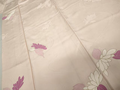 平和屋着物●上質な小紋　地紋起こし　草花文　正絹　逸品　AABJ6698cs