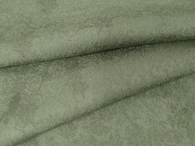 平和屋着物●上質な色無地　草花地紋　青白橡色　正絹　逸品　AABJ6699cs