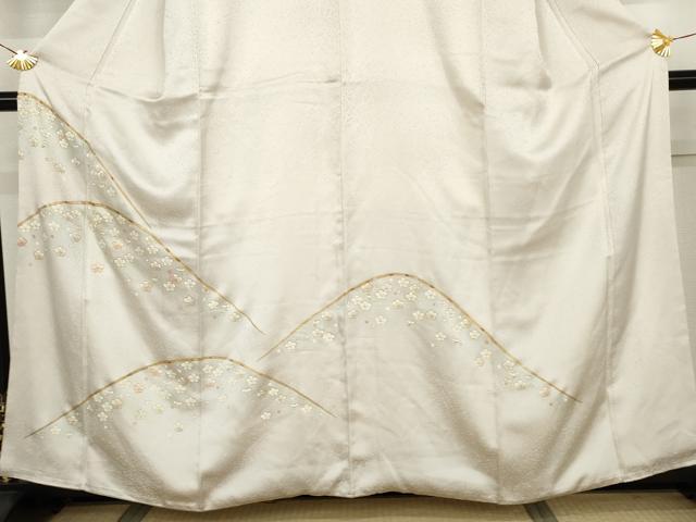 平和屋着物●銀座きしや　訪問着　駒刺繍　梅　暈し染め　金彩　正絹　逸品　AABJ6701cs