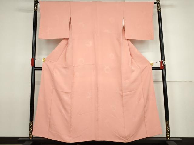 平和屋着物●上質な色無地　鏡裏花地紋　正絹　逸品　AABJ6702cs