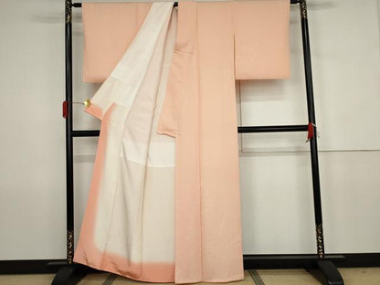 平和屋着物●無地絵羽訪問着　花菱地紋　一斤染色地　正絹　逸品　AABJ6709cs