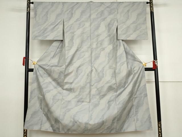 平和屋着物●本場大島紬　白大島　カタス9マルキ　霞文　正絹　逸品　AABJ6711cs