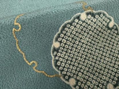 平和屋着物●訪問着　雪輪重ね文　暈し染め　金彩　鬼しぼ縮緬　正絹　逸品　AABJ6713cs