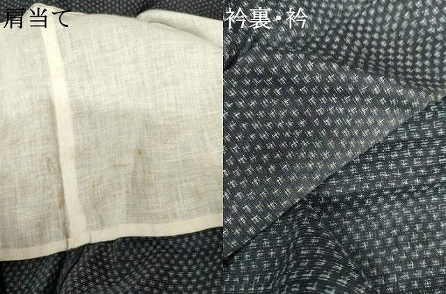平和屋着物＊夏物　男性　上布　十字絣　麻　逸品　AABJ6715cs