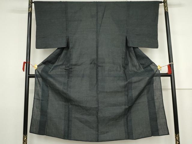 平和屋着物＊夏物　男性　上布　十字絣　麻　逸品　AABJ6715cs