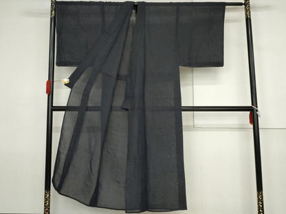 平和屋着物＊夏物　男性　上布　色無地　濃鼠色　麻　逸品　未使用　AABJ6716cs