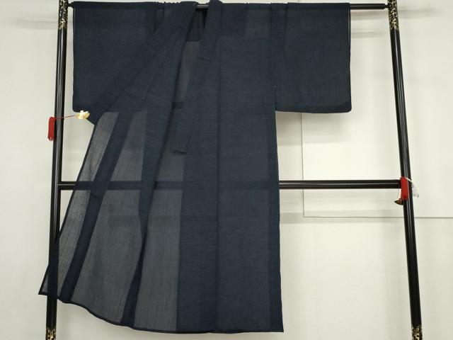 平和屋着物＊夏物　男性　小紋　紗　霞文　AABJ6718cs