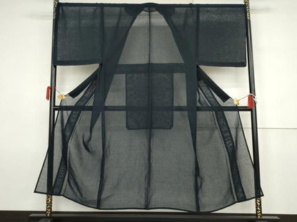 平和屋着物＊夏物　男性　紗紬　色無地　紺青色　キングサイズ　正絹　逸品　未使用　AABJ6720cs