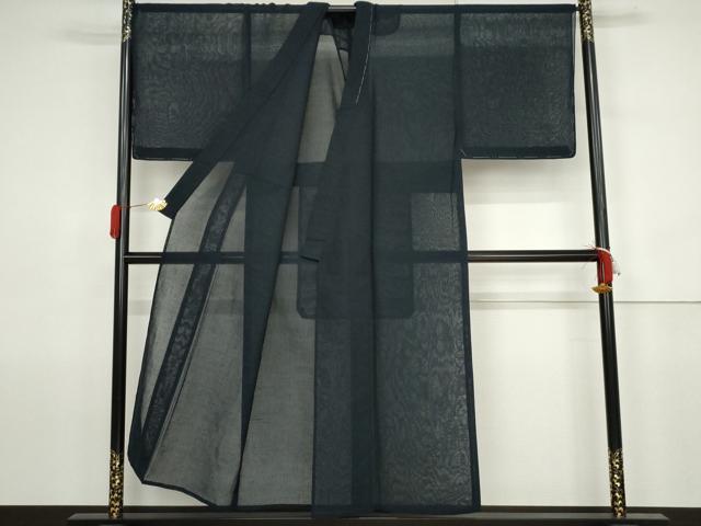 平和屋着物＊夏物　男性　紗紬　色無地　紺青色　キングサイズ　正絹　逸品　未使用　AABJ6720cs