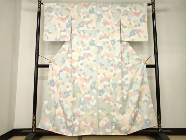 平和屋着物●上質な小紋　地紋起こし　梅　正絹　逸品　AABJ6721ck