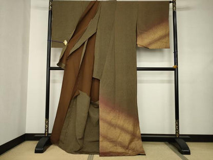 平和屋着物●訪問着　霞文　暈し染め　金彩　仮絵羽　正絹　逸品　未使用　AABJ6723ck