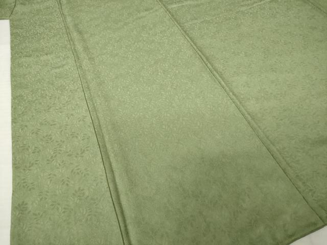 平和屋着物●上質な色無地　海松色　正絹　逸品　AABJ6724ck