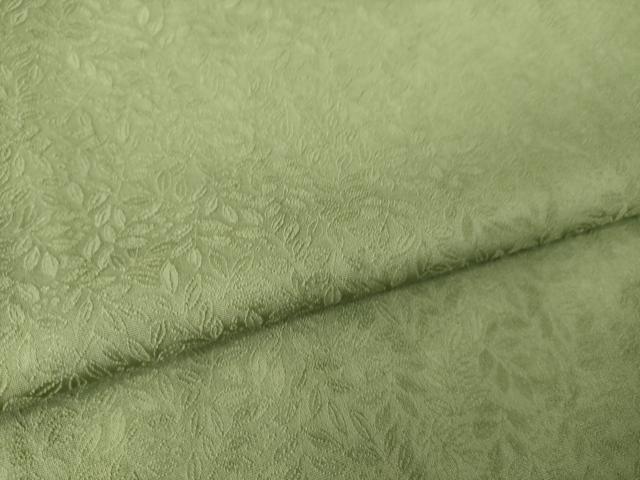 平和屋着物●上質な色無地　海松色　正絹　逸品　AABJ6724ck
