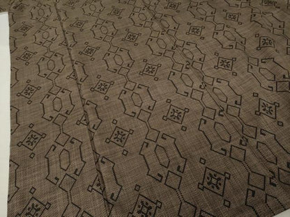 平和屋着物●本場大島紬　一元7マルキ　幾何学文様　正絹　逸品　AABJ6725ck