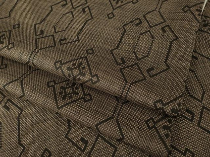 平和屋着物●本場大島紬　一元7マルキ　幾何学文様　正絹　逸品　AABJ6725ck
