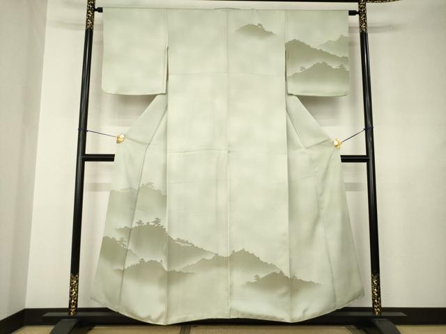 平和屋着物●訪問着　遠山風景文　正絹　逸品　AABJ6727ck