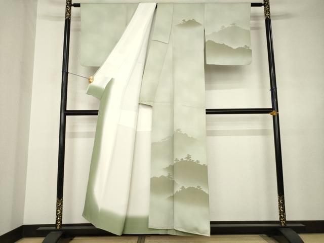 平和屋着物●訪問着　遠山風景文　正絹　逸品　AABJ6727ck