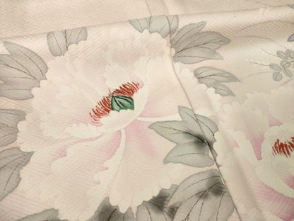 平和屋着物●訪問着　手描き　草花文　暈し染め　正絹　逸品　AABJ6731ck