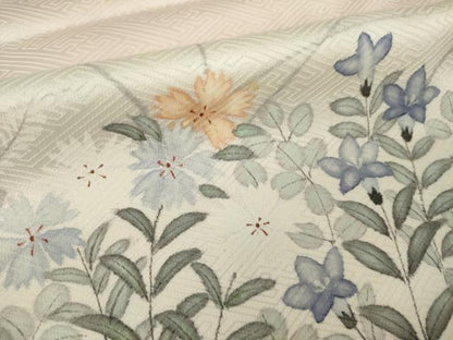 平和屋着物●訪問着　手描き　草花文　暈し染め　正絹　逸品　AABJ6731ck