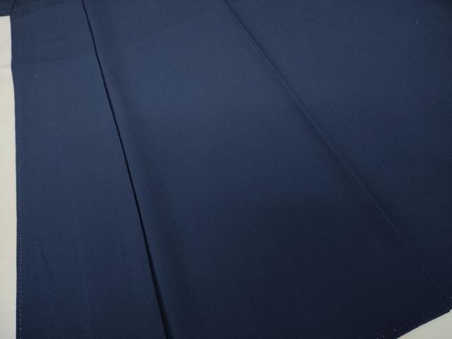 平和屋着物●上質な色無地　濃藍色　正絹　逸品　AABJ6733ck
