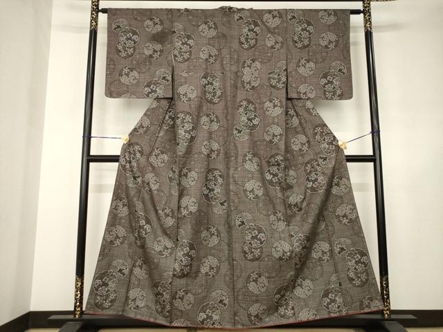 平和屋着物▼本場大島紬　一元7マルキ　花丸文　正絹　逸品　AABJ6739ck