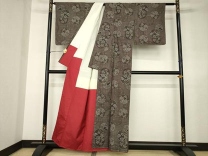 平和屋着物▼本場大島紬　一元7マルキ　花丸文　正絹　逸品　AABJ6739ck