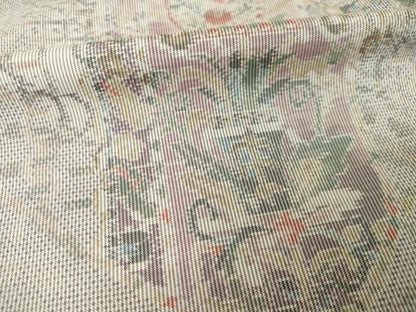 平和屋着物●本場大島紬　白大島　総絣　草花文　正絹　逸品　AABJ6741ck