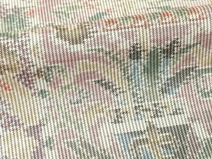 平和屋着物●本場大島紬　白大島　総絣　草花文　正絹　逸品　AABJ6741ck